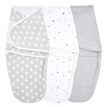 aden + anais Essentials Easy Wrap Swaddle, Cotton Knit Baby Wrap, Newborn Wearable Swaddle Sleep Sack, 3 Pack, Twinkle, 0-3 Months