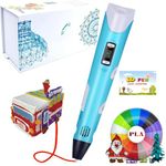 3D Pen for 3D Printing Pen Stylo 3D Doodler Pen 3D Drawing Pen 3D Writing Pen fo Include 12 Colors PLA Filament Refills with Charger