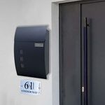 DWD Postbox, Sleek Modern Wall-Mounted Lockable Post Letter Box with Viewing Windows, Nameplate, and Keys, Easy to Install, Anthracite Grey