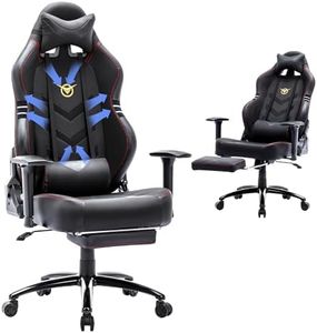 Big and Tall Gaming Chair with Footrest 350lbs-Racing Computer Gamer Chair, Ergonomic High Back PC Chair with Wide Seat, Reclining Back, 3D Armrest for Adult-Black