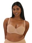 All Day Hold Strapless Bra | Underwired & Ligthly Paded | Multiway Strapless Bra for Women | Detachable Straps Push Up Bra | Strong Hold with Anti Slip Grip | Breathable Fabric Beige