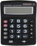 Lily' Home Jumbo 12 Digit with Solar Power, Large LCD Display - Desktop Calculator, Dual Power, Large Button Design, Battery Operation, Easy-to-Read Tilted, for Home, Office, School, Class & Business