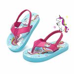 Kinghealth Toddler Flip Flops Girls & Boys Sandal Kids Flip Flop with Back Strap for Summer and Beach (Unicorn UK11)