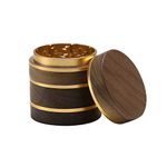 DCOU Premium Large Wooden Spice Grinder Pollen Collector with Magnetic Lid and Pollen Catcher 4 Piece 2.5 inches