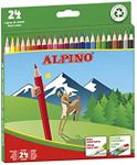 Alpino Colouring Pencils, Pack of 24, Children's Colouring Pencils, Drawing and Painting with Bright and Vibrant Colours, School Supplies, Colouring Pencils Case