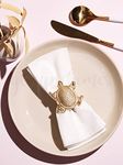 Glimpse Homes Elegant Napkin Rings for Dining Table, Tortoise (12)