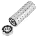 Yosoo Health Gear Deep Groove Ball Bearing, 6200-2RS 10pcs Double Rubber Seal Steel Bearings 10x30x9mm