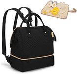 Fasrom Small Breast Pump Bag Backpack with Cooler Compatible with Elvie and Medela Pumps, Wearable Pumping Tote Bag with Waterproof Mat for Working Moms (Patent Design), Black