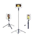 Digitek (DTR 630 SS) Extendable Tripod Selfie Stick with Fill Light, Quadpod Base, Wireless Remote, 5.25ft Max Height, 6-Section Adjustment, 360° Rotation, 1Kg Load, Compatible with Android & iPhone