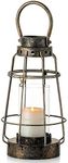 Nuptio Vintage Candle Lanterns Decorative with Handle Rustic Portable Pillar Candle Holder with Glass Wrought iron Farmhouse Lantern for Wedding Party Centerpiece Garden Decor Indoor Outdoor Use