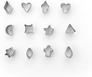 Fox Run 3690 Micro Shapes Cookie Cutter Set, Stainless Steel, 12-Piece