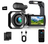 Hojocojo 4K Video Camera Camcorder, Video Recorder 4K 60fps/48MP Photo/3" Large Flip-Screen/External Microphone/Lens Hood/2 Batteries/SD Card/Camera Bag