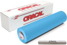 ORACAL 631 Removable Adhesive Craft Vinyl Roll of Matte Vinyl Works with All Vinyl Cutting Machine - Bonus 3.8" Maple Leaf Decal (Ice Blue, 12inch x 10ft)