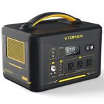 VTOMAN 1500X Portable Power Station 1500W, 828Wh LiFePO4 Battery Powered Generator with Capacity Expandable, 1500W Constant-Power Battery Station with Dual 100W PD Type-C & Regulated 12V/10A DC