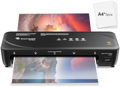 Bonsaii Plastifieuse A4, 80-125 Microns, avec Technologie Améliorée Résistance au Bourrage, Aystème à 2 Rouleaux, Laminage rapide, pour Photos et Documents L418-C