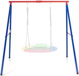INFANS 550lbs Heavy Duty Metal Swing Frame,Indoor Outdoor Activity Backyard Playground, Extra Large A-Frame Swing Stand for Kids & Adult, Free Accessories with Ground Stakes, Fits for Most Swings