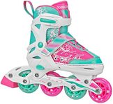 Roller Derby ION 7.2 Girl's Adjustable Inline Skates White/Mint/Pink Size Small (11-1)