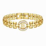 WEDDINEN Initial Bracelet,14K Gold Plated Letter Bracelets for Women, Thick Bangle Wrist Gold Initial Bracelets for Women, Alphabet Bracelet Jewelry Initial E Charm Chain