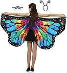 CISMARK Monarch Butterfly Cape Adult Halloween Accessory Blue and Purple