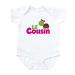 CafePress Girl Turtle Little Cousin - Cute Infant Bodysuit Baby Romper