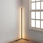 The Artment your artistic apartment Modern Art Decorative Black Zenith Corner Floor Lamp with Remote for Living Room, Bedroom, Dining Room, Kitchen, Entryway, Bathroom (Adjustable Height)