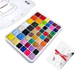 MIYA HIMI Gouache Paint Set, 50 Colors (36 Colors x 30ml, 14 Colors x 60ml) Unique Jelly Cup Design in a Portable Carrying Case Perfect for Artists, Students, Gouache Opaque Watercolor Painting (Comes with 1PCS professional palette)
