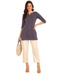 DSK Studio Women's Striped Regular Dress Shirt (KU1002-Purple-S_Purple