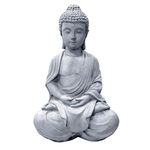 Kante 25.6" Lightweight Sitting Meditating Buddha Zen Indoor Outdoor Statue Natural Concrete