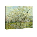 Wieco Art The White Orchard by Van Gogh Famous Oil Paintings Reproduction Canvas Prints Wall Art Green Tree Picture for Bedroom Home Decorations Modern Stretched and Framed Landscapes Giclee Artwork