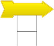 SignMission Corrugated Plastic Arrow Sign With Single Sided Image 10" X 30" - Yellow Coroplast Yard Sign With Stake Made in the USA