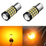 Alla Lighting 1000Lm 51-SMD Extremely Super Bright Amber Yellow BA15S 1003 1141 1156 7506 1156NA LED Bulb High Power 2835 Chipsets LED Turn Signal Blinker Lights Lamps Replacement