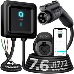 EVIQO Level 2 EV Charger - Home Wall EV Charger Level 2-48 Amp 11.5 kWh, 240V, Hardwire EV Chargers with 7.6m Charging Cable and J1772 Connector - Wi-Fi & Smart App - UL, ETL Certified EVSE – GEN 2