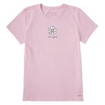 Life is Good Women's Crusher Tee Lig Daisy, Seashell Pink, Medium