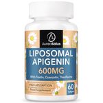 Apigenin 600mg, Optimal Dose Liposomal Apigenin Softgels for Sleep, Relaxation & Mood, Powerful Flavonoid, with Fisetin, Quercetin and Theaflavins (60 Count (Pack of 1))