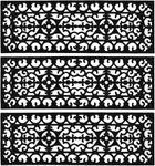 Rubber Non Slip Stair Treads, Set of 3 Outdoor Rubber Mats - Heavy Duty Wrought Iron Design for Steps & Doorways, All Weather 25x75cm, Easy Clean (Black)