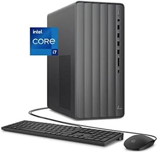 HP Envy Desktop, 12th Gen Intel Core i7-12700, 16 GB RAM, 512 GB SSD & 1 TB SATA Hard Drive, Windows 11 Pro, Wi-Fi & Bluetooth, Wired Keyboard & Mouse, Pre-Built PC Tower (TE01-3022, 2022),black