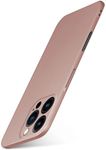 moex Alpha Case for Apple iPhone 16 Pro, Minimalist Shockproof and Lightweight, Thinnest Mobile Phone Case, Super Slim Protective Case, Ultra Air Hard Case Made of Plastic, Rose Gold