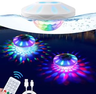 TEPENAR Rechargeable Floating Pool Lights: Remote Control Swimming Pool Lights Float with RGB Color Changing LED Pool Lights IP68 Waterproof Hut Tub Lights for Pool Pond Garden Party 1 Pack