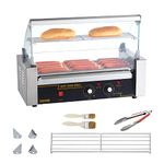 VEVOR 750W Stainless Sausage Grill Cooker Machine,Hot Dog Roller 5 Rollers 12 Hot Dogs Capacity