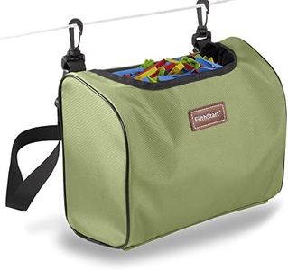 Wearable Clothespin Bag with Shoulder & Waist Strap. Double Secure Clips & Clever Quick Dry Mesh Clothes Pins Bag Holder. Clothes Pin Bag That Holds Up To 300 Medium Clothespins (Green, Open Top)