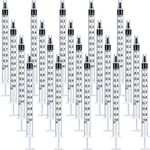 20 Packs Plastic Syringe with Measurement, Suitable for Measuring, Watering, Refilling (1 ml)