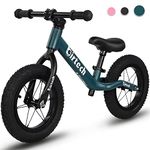 Hello-5ive 12" Balance Bike for 2, 3, 4, 5, 6 Year Old Boys and Girls, Lightweight Nylon Frame Toddler Training Bike No Pedal Bikes for Kids with Adjustable Seat and Air Tires (Green)