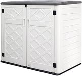 Horti Cubic 50 Cu. Ft. HDPE Outdoor Storage Sheds, Weather Resistant Resin Tool Shed, Multi-Opening Door for Easy Storage of Bike, Trash Cans, Garden Tools, Lawn Mowers, Waterproof, Lockable (White)