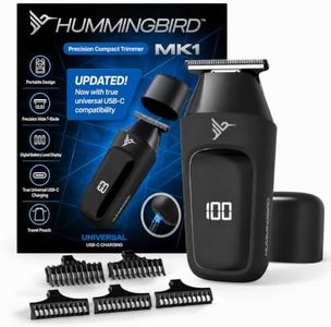 HUMMINGBIRD MK1 Compact Trimmer – Portable Men’s Travel Electric Facial and Body Hair Clipper, No Nick, No Cut, Cordless USB C Rechargeable, LED Display, Face and Body Groomer, Travel-Friendly Shaver
