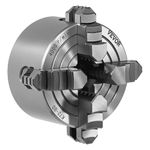 VEVOR 4-Jaw Lathe Chuck, 3 Inch (80 mm), 4-Jaw Independent Chuck, 0.1-3.15 in (5-80 mm) Clamping Range with T-Key Fixing Screws Reversible Jaws, HT300 Material, Internal External for Wood Metal Lathe