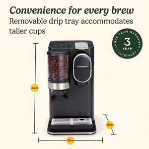 Cuisinart One Cup Grind & Brew Coffee Machine – Bean to Cup, Black