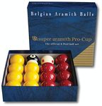 Aramith Pro Cup Red and Yellow 2" Inch Pool Ball Set - Tournament Quality Ball Set