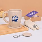 Eha Earth-Friendly Best Dad Ever Coffee Mug | Best Gift for Father's Birthday | Gift for Father | Set of 1 | 300 ml | Coffee Mug | Made with Rice Husk| Sand Castle