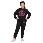 Label my Kids Girls/Boys Cotton loopknit Full Sleeve Printed Hoodie Sweatshirt | Joggers | Tracksuit Combo Clothing Set for Winter Wear