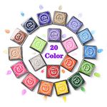 moinkerin 20 Color Ink Pad Ink Stamp Pad Finger Ink Pad for Card Making, Rubber Stamps, Paper, Fabric,Washable